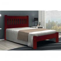 Cama de Casal Lisboa de Madeira Maciça Angelim Pedra Tauari Mogno