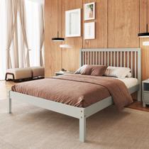 Cama de Casal Lucy de Madeira Maciça com Lastro Verde/Frost