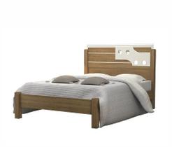 Cama De Casal Luiza 1.40 Freijó/Off White Vitamov Cama De Casal Luiza 1.40 Freijó/Off White Vitamov