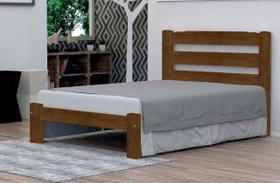 Cama de Casal Luna de Madeira Maciça Angelim Pedra/Tauari - Cor Imbuia Cama de Casal Luna de Madeira Maciça Angelim Pedra/Tauari - Cor Imbuia