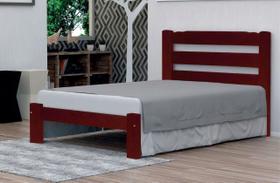 Cama de Casal Luna de Madeira Maciça Tauari Cor Mogno