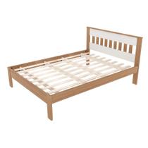 Cama de Casal Madeira CM8007 Amêndoa/Branco - Tecno Mobili