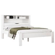 Cama de Casal Madeira Com Baú Invicta Santos Andirá Branco