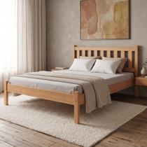 Cama de Casal Madeira Maciça de Eucalipto Robusta Estrutura Super Reforçada Suporta Até 250kg - Mel Cama de Casal Madeira Maciça de Eucalipto Robusta Estrutura Super Reforçada Suporta Até 250kg - Mel