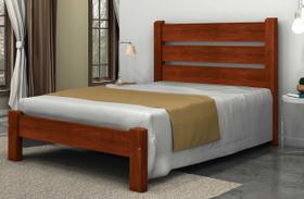 Cama de Casal Maiorca de Madeira Maciça Angelim Pedra/Tauari - Cor Mel