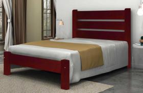 Cama de Casal Maiorca de Madeira Maciça Angelim Pedra/Tauari - Cor Mogno