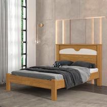 Cama De Casal MDF Cinamomo Off White Flex Amsterdã Fênix