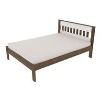 Cama de casal MDP CM8007 Nogal/Branco G69 - Gran Belo Cama de casal MDP CM8007 Nogal/Branco G69 - Gran Belo