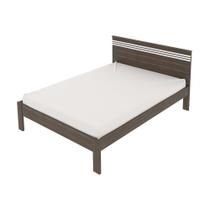 Cama de casal MDP CM8009 Nogal/Branco G69 - Gran Belo Cama de casal MDP CM8009 Nogal/Branco G69 - Gran Belo