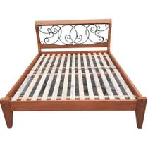Cama de Casal Milani em Madeira de Demolição e Ferro - Cód 2558 Cama de Casal Milani em Madeira de Demolição e Ferro - Cód 2558