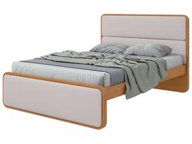 Cama de Casal Móveis Lopas Loop Amêndoa Clean e Corano Bege Cama de Casal Móveis Lopas Loop Amêndoa Clean e Corano Bege