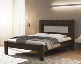 Cama De Casal Para Quarto Tradicional Clara Estilo Moderna MDF Com Estrado Madeira