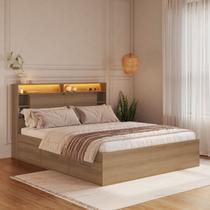 Cama de Casal Queen com 6 Gavetas Cabeceira com LED Genebra Cama de Casal Queen com 6 Gavetas Cabeceira com LED Genebra