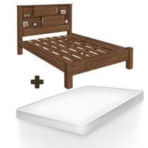 Cama de Casal Resistente Veneza Mocaccino Carmolar Com Colchão Casal