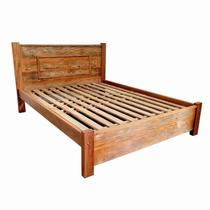 Cama De Casal Rústica Agnela em Madeira de Demolição - Cód 2383 Cama De Casal Rústica Agnela em Madeira de Demolição - Cód 2383