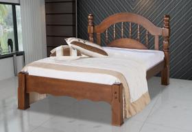 Cama De Casal Siena De Madeira Maciça Pinus - Cor Castanho