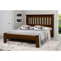 Cama de Casal Texas de Madeira Maciça Tauari Castanho