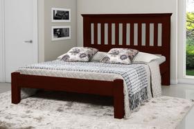 Cama de Casal Texas de Madeira Maciça Tauari - Cor Mogno Cama de Casal Texas de Madeira Maciça Tauari - Cor Mogno