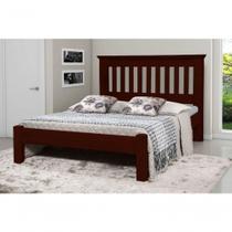 Cama de Casal Texas de Madeira Maciça Tauari Mogno