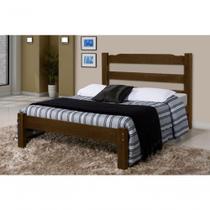 Cama de Casal Veneza de Madeira Maciça Tauari Castanho