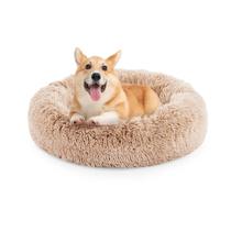 Cama de donut calmante Fluffy Dream para cães e gatos 30 polegadas em marrom