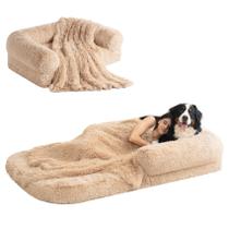 Cama de espuma viscoelástica ortopédica dobrável EHEYCIGA Camel para cães