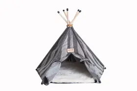 Cama de gato Armarkat C56HBS/SH Teepee Style cinza 89x89x74cm
