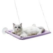 Cama de gato de poleiro com forte sucção copos destacáveis laváveis de cama de estimação respirável poupança de rede para gatos - roxo