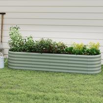 Cama de jardim elevada Besebay Metal galvanizado 240x60x45cm