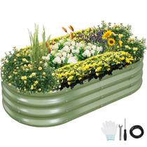 Cama de jardim elevada de metal Permade 122x61x30 cm verde