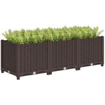Cama de jardim elevada Planter Outsunny 120x40x37 cm marrom