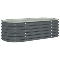 Cama de jardim elevada VidaXL em aço galvanizado cinza 160x80x44cm Cama de jardim elevada VidaXL em aço galvanizado cinza 160x80x44cm