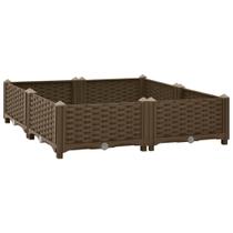 Cama de jardim elevada vidaXL Outdoor em polipropileno marrom Cama de jardim elevada vidaXL Outdoor em polipropileno marrom