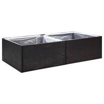 Cama de jardim VidaXL Durable Poly Rattan preta 157x157x40cm Cama de jardim VidaXL Durable Poly Rattan preta 157x157x40cm