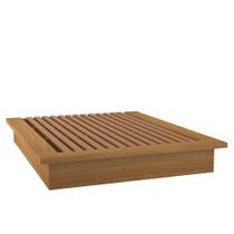 Cama De Madeira Para Colchão Casal Ou Queen Flutuante 100% Mdf Tw22 Freijó