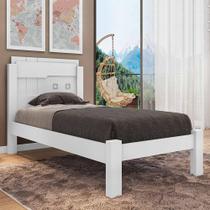 Cama De MDF Solteiro Leticia Branco Framar