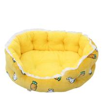 Cama de pelúcia à prova de vento para animais de estimação com acabamento em renda para cães e gatos