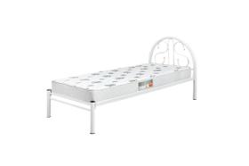Cama De Solteiro 100% Aço Branca Com Estrado Em Pinus 022