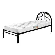 Cama De Solteiro 100% Aço Preta Com Estrado Em Pinus 022