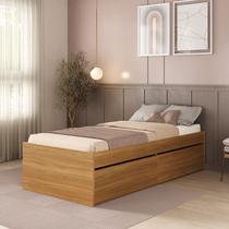 Cama de Solteiro 2 Gavetas 100% MDF Aurora Yescasa Marrom/Carvalho Hanover