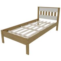 Cama de Solteiro 97,7x96x92cm MDP Tecnomobili CM8006 Amêndoa Branco até 130kg Cama de Solteiro 97,7x96x92cm MDP Tecnomobili CM8006 Amêndoa Branco até 130kg