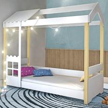 Cama de Solteiro Amanda Branco com LED