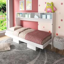 Cama de Solteiro Articulada com 4 Nichos - Branco Cama de Solteiro Articulada com 4 Nichos - Branco