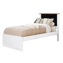 Cama de solteiro Barcelona Branco c/ Preto Tebarrot
