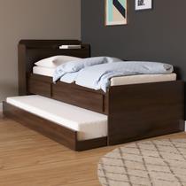 Cama De Solteiro Bibox Onix 2 Gavetas Jacaranda/madeirado - Robel