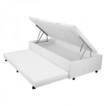 Cama de Solteiro Box Bau Com Auxiliar Semi Ortopedico Poliester 0.88X1.88