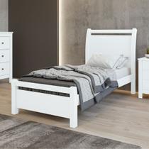 Cama de Solteiro Cabeceira com Detalhes Curvos Madeira Reali Plus Branco Cama de Solteiro Cabeceira com Detalhes Curvos Madeira Reali Plus Branco