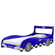 Cama de Solteiro Carro Rally Gelius Azul