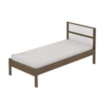 Cama de solteiro CM8004 Nogal /Branco - Ammo