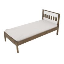 Cama de solteiro CM8006 Nogal /Branco - Ammo - Tecno Mobile